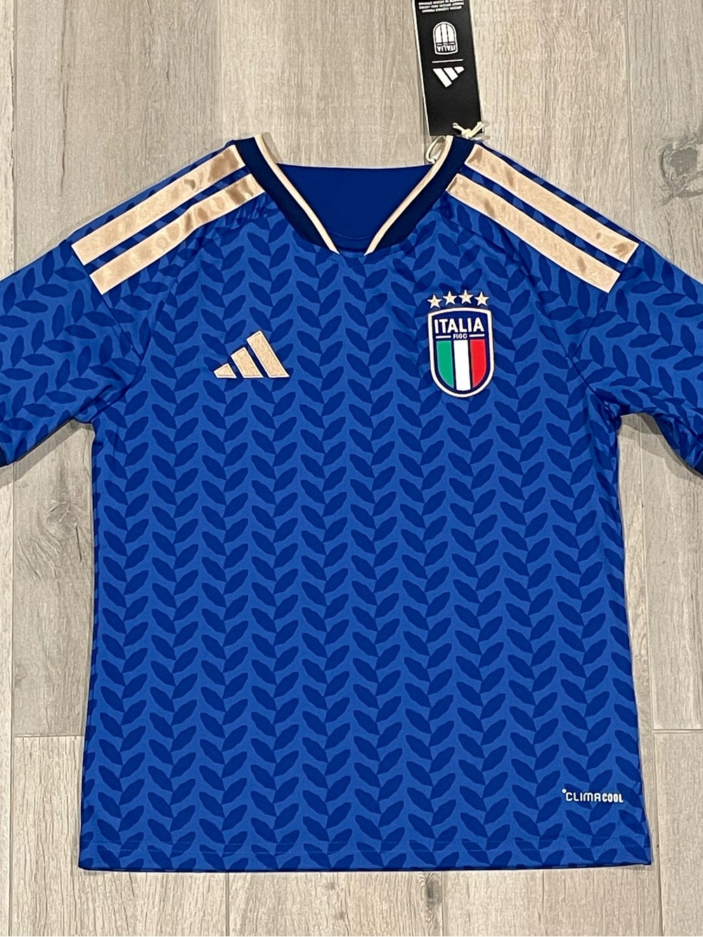Adidas Italy National Team Azzurra Jersey Youth 9-10 Years Blue Soccer Shirt NWT